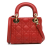 Christian Dior AB Dior Red Lambskin Leather Leather Mini Cannage Lambskin Lady Dior Italy