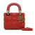 Christian Dior AB Dior Red Lambskin Leather Leather Mini Cannage Lambskin Lady Dior Italy