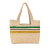 Loewe AB LOEWE Brown Light Beige Raffia Natural Material Paula's Ibiza Medium Striped Font Tote Madagascar