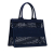 Christian Dior AB Dior Blue Dark Blue Mesh Fabric Medium Book Tote Italy