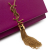 Saint Laurent AB Saint Laurent Purple Calf Leather Grain De Poudre Kate Tassel Wallet on Chain Italy