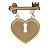 Chanel B Chanel Gold Gold Plated Metal Heart Lock and Key Brooch Pin Italy