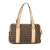 Fendi B Fendi Brown Beige Canvas Fabric Zucchino Shoulder Bag Italy