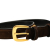 Salvatore Ferragamo B Ferragamo Brown Dark Brown with Black Suede Leather Gancini Belt Italy