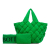 Bottega Veneta A Bottega Veneta Green Nylon Fabric Intrecciato Padded Cassette Tote Italy