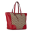 Gucci AB Gucci Brown Light Brown with Red Canvas Fabric GG Bree Tote Bag Italy