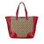 Gucci AB Gucci Brown Light Brown with Red Canvas Fabric GG Bree Tote Bag Italy