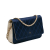 Chanel B Chanel Blue Navy with Gold Satin Fabric Diamond Stitch Wallet On Chain Italy