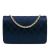 Chanel B Chanel Blue Navy with Gold Satin Fabric Diamond Stitch Wallet On Chain Italy