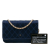 Chanel B Chanel Blue Navy with Gold Satin Fabric Diamond Stitch Wallet On Chain Italy