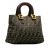 Fendi B Fendi Brown Canvas Fabric Small Zucca Twins Tote Italy