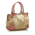 Gucci AB Gucci Brown Light Brown Canvas Fabric GG Bree Satchel Italy