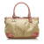 Gucci AB Gucci Brown Light Brown Canvas Fabric GG Bree Satchel Italy