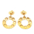 Chanel B Chanel Gold Gold Plated Metal Sun Coin Medallion Motif Hoop Drop Earrings France