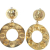 Chanel B Chanel Gold Gold Plated Metal Sun Coin Medallion Motif Hoop Drop Earrings France