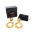 Chanel B Chanel Gold Gold Plated Metal Sun Coin Medallion Motif Hoop Drop Earrings France