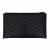 Saint Laurent Cassandre Chevron Quilted Grained Leather Wallet Black