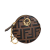 Fendi B Fendi Brown Calf Leather Embossed Zucca Round Coin Case Italy