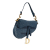 Christian Dior AB Dior Blue Denim Fabric Oblique Saddle Bag Italy