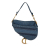 Christian Dior AB Dior Blue Denim Fabric Oblique Saddle Bag Italy