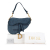 Christian Dior AB Dior Blue Denim Fabric Oblique Saddle Bag Italy