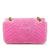 Gucci AB Gucci Pink Velvet Fabric Small GG Marmont Matelasse Crystal-Embellished Crossbody Italy