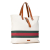 Gucci AB Gucci Brown Light Beige Canvas Fabric Web Tote Italy