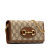 Gucci AB Gucci Brown Beige Coated Canvas Fabric GG Supreme Horsebit 1955 Wallet On Chain Italy