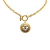 Chanel B Chanel Gold Gold Plated Metal CC Round Pendant Necklace France