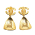 Chanel AB Chanel Gold Gold Plated Metal CC Swing Clip On Earrings France