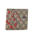 Gucci B Gucci Gray Coated Canvas Fabric GG Supreme King Snake Small Wallet Italy