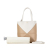 Loewe AB LOEWE Brown Beige with White Calf Leather Mini Bicolor Puzzle Fold Tote Spain