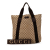 Gucci B Gucci Brown Beige Canvas Fabric GG Tote Italy