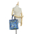 Prada B Prada Blue Nylon Fabric Tessuto Stampato Tote Italy