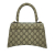 Gucci Brown Beige Coated Canvas Fabric Small The Hacker Project GG Supreme Hourglass Satchel Italy