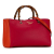 Gucci AB Gucci Red with Orange Calf Leather Medium Bicolor Bamboo Shopper Italy