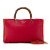 Gucci AB Gucci Red with Orange Calf Leather Medium Bicolor Bamboo Shopper Italy