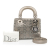 Christian Dior B Dior Gray Satin Fabric Mini Cannage Crystal Lady Dior Italy