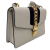 Gucci Sylvie Small Calf leather Leather 2-Ways Flap Bag with detachable Web shoulder strap. Off-white