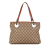 Gucci B Gucci Brown Beige Canvas Fabric GG Eclipse Shoulder Bag Italy