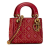 Christian Dior B Dior Red Lambskin Leather Leather Mini Lambskin Cannage Studded Supple Lady Dior Italy