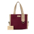 Burberry B Burberry Red Burgundy with Brown Beige Canvas Fabric Handbag China