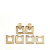 Christian Dior B Dior Gold Gold Plated Metal Rhinestone CD Logo Square Set Clip-On Earrings France