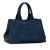 Prada B Prada Blue Denim Fabric Canapa Logo Satchel Italy