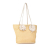 Miu Miu B Miu Miu Brown Beige with White Ivory Straw Natural Material Floral Embellished Tote Italy