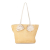 Miu Miu B Miu Miu Brown Beige with White Ivory Straw Natural Material Floral Embellished Tote Italy