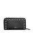 Valentino B Valentino Black Calf Leather Rockstud Zip Around Long Wallet Italy