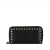 Valentino B Valentino Black Calf Leather Rockstud Zip Around Long Wallet Italy