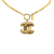 Chanel AB Chanel Gold Gold Plated Metal CC Quilted Pendant Necklace France