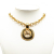 Chanel AB Chanel Gold Gold Plated Metal CC Round Pendant Necklace France